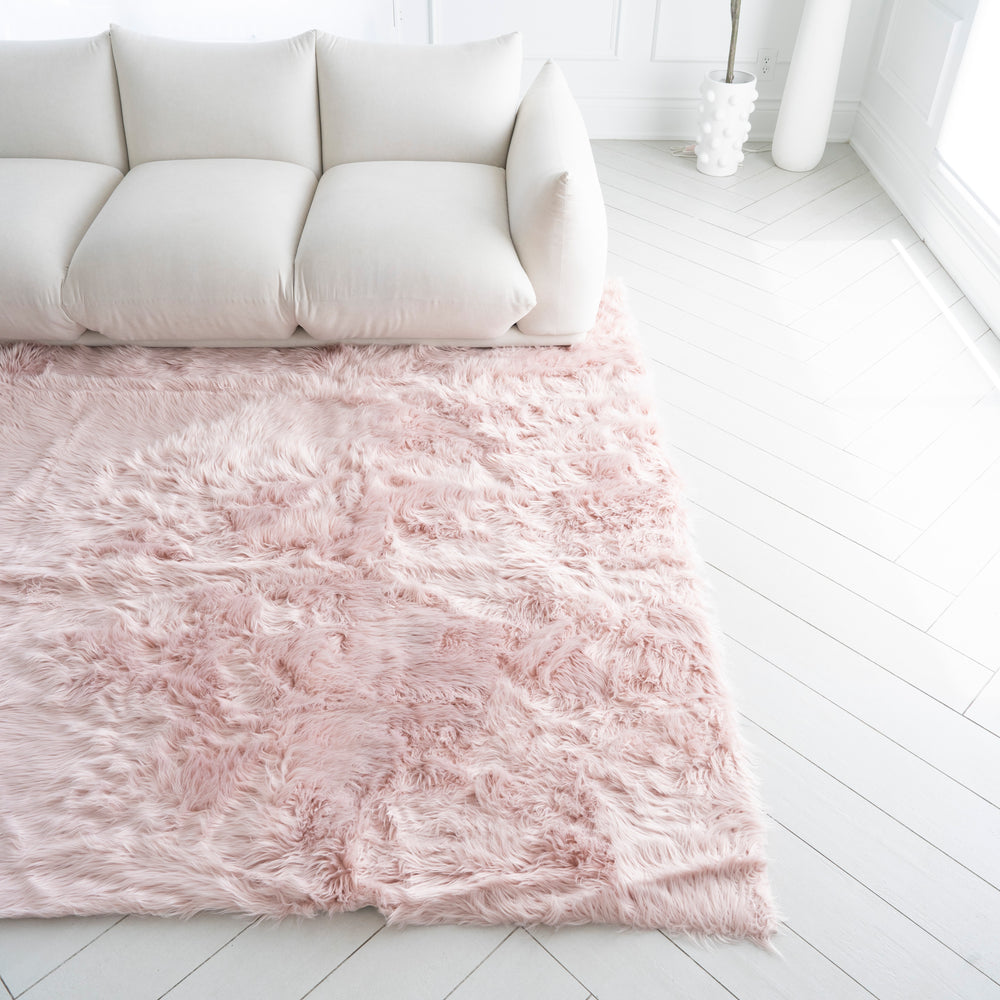 Rectangle Faux Fur Rug | 7x9ft