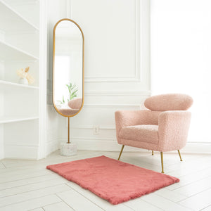 Rectangle Faux Rabbit Fur Rug | 29x42"