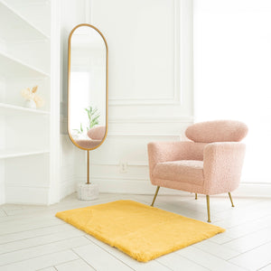Rectangle Faux Rabbit Fur Rug | 29x42"