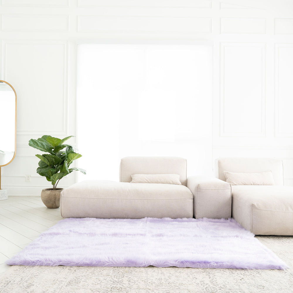 Rectangle Faux Fur Rug | 4x6ft
