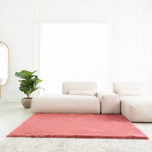 Rectangle Faux Rabbit Fur Rug | 4x6ft
