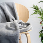Gray Faux Rabbit Fur Throw