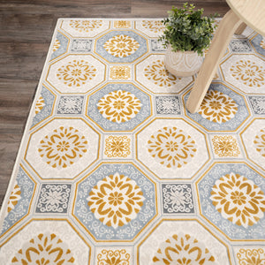 Yellow Floral Area Rug