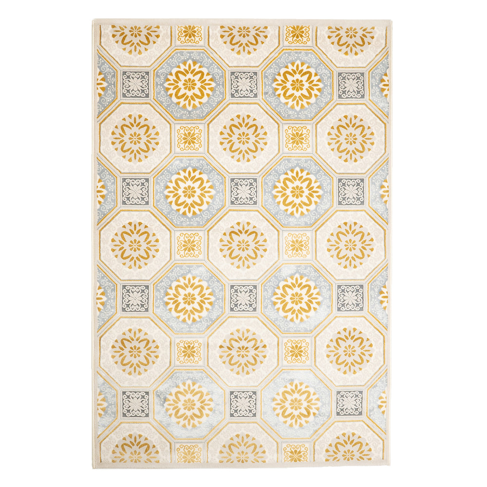 Yellow Floral Area Rug