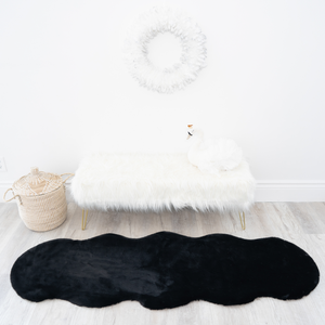 Pelt Shape Faux Rabbit Fur Rug | 2x6ft Runner