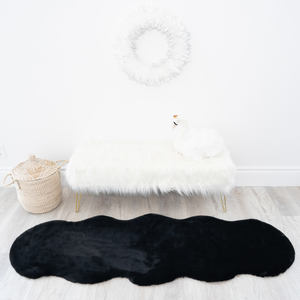 
            
                Load image into Gallery viewer, Pelt Shape Faux Rabbit Fur Rug | 2x6ft Runner
            
        
