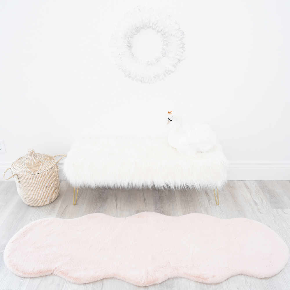 Pelt Shape Faux Rabbit Fur Rug | 2x6ft Runner