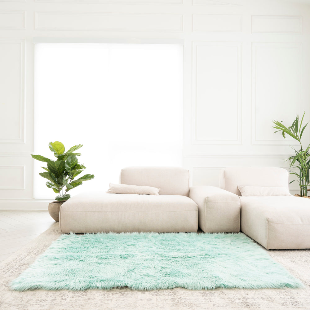 Rectangle Faux Fur Rug | 4x6ft