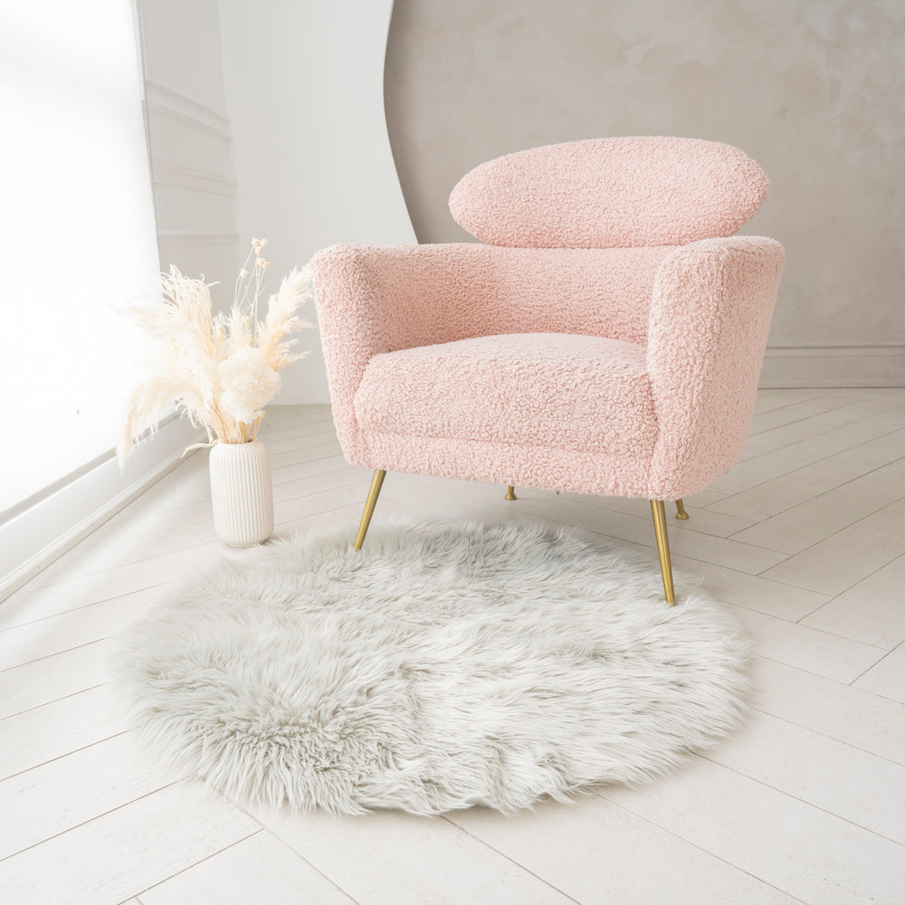 Round Faux Fur Rug | 3x3ft 5x5ft