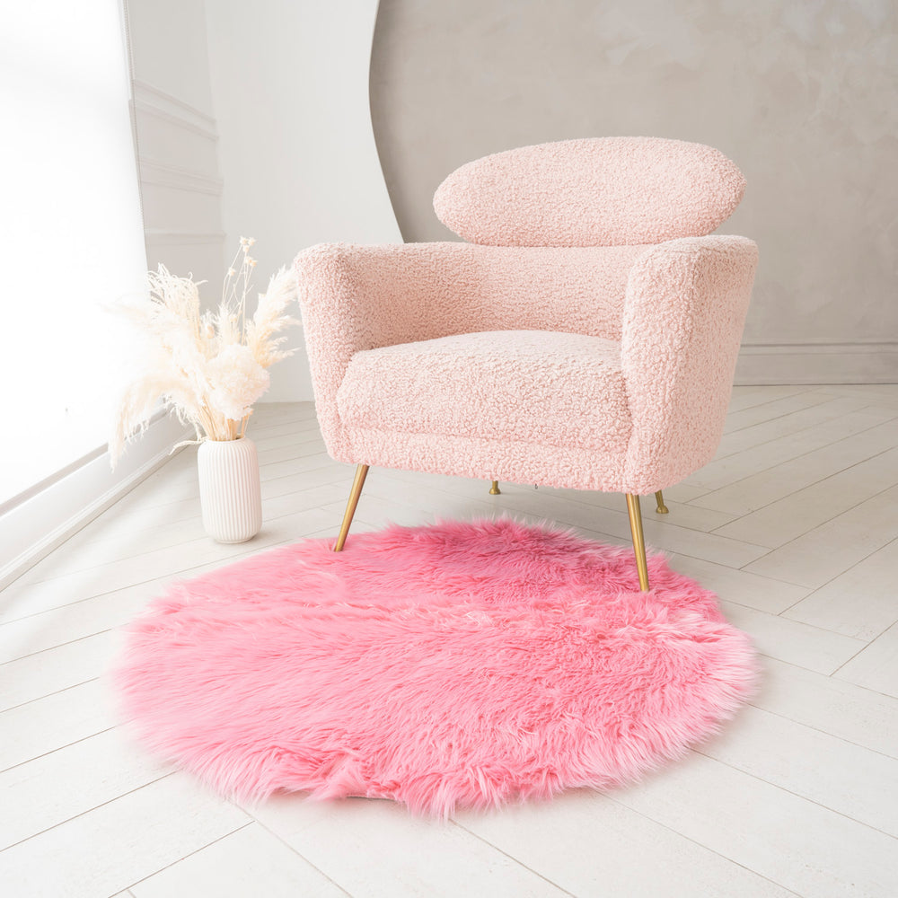 Round Faux Fur Rug | 3x3ft 5x5ft