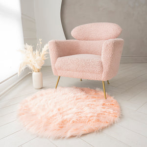 Round Faux Fur Rug | 3x3ft 5x5ft