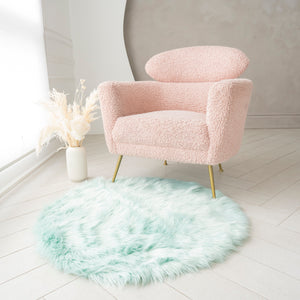 Round Faux Fur Rug | 3x3ft 5x5ft