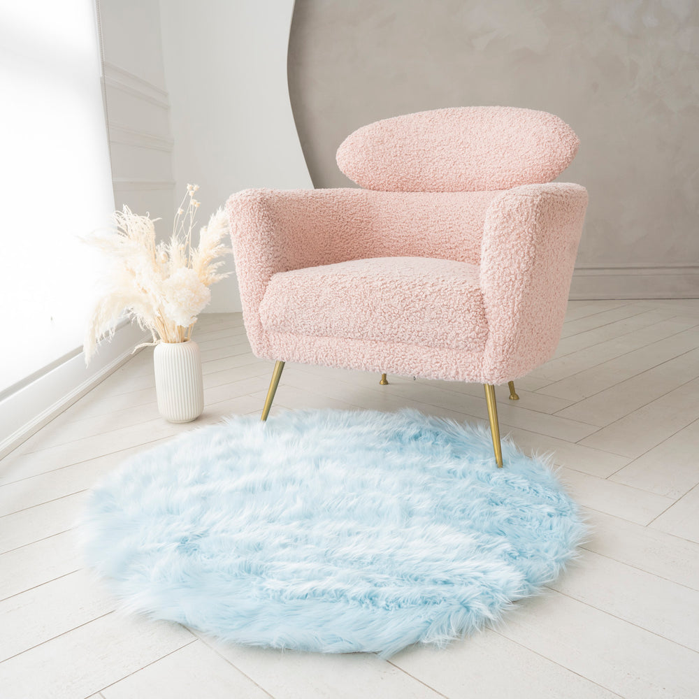 Round Faux Fur Rug | 3x3ft 5x5ft