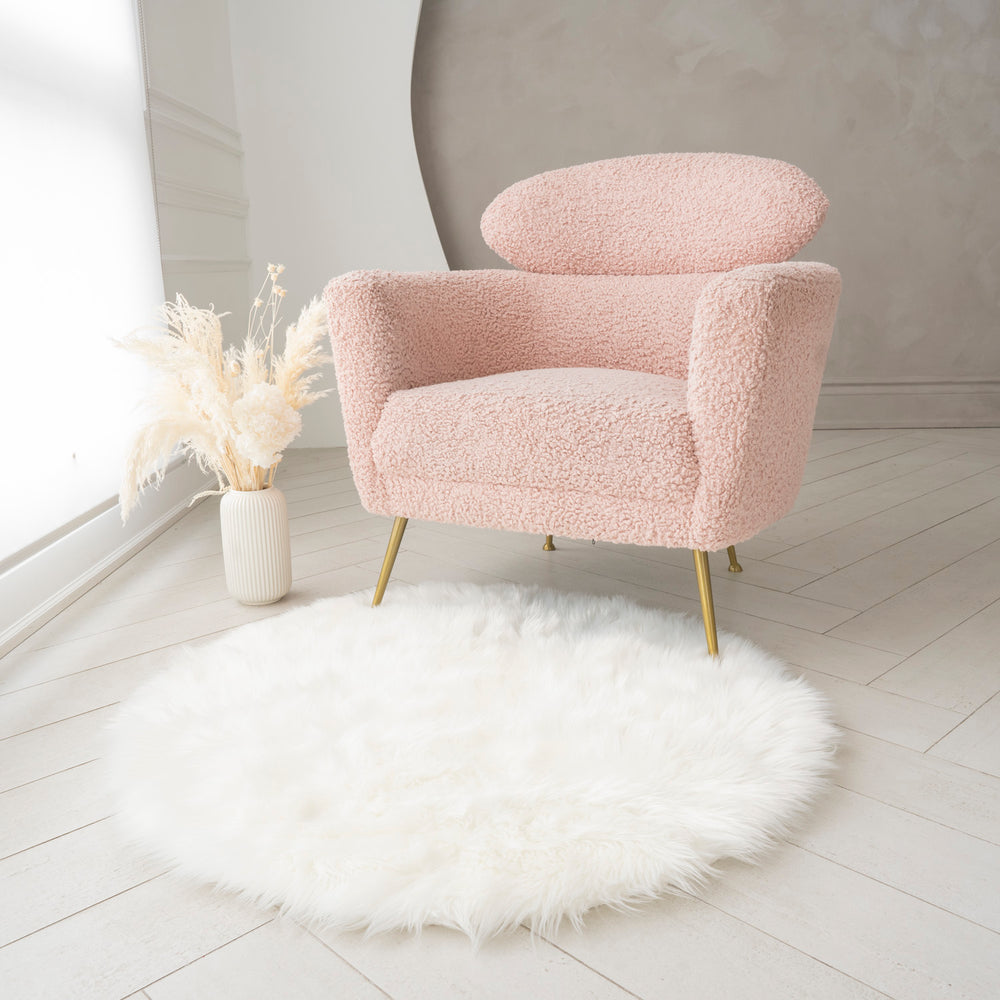 Round Faux Fur Rug | 3x3ft 5x5ft