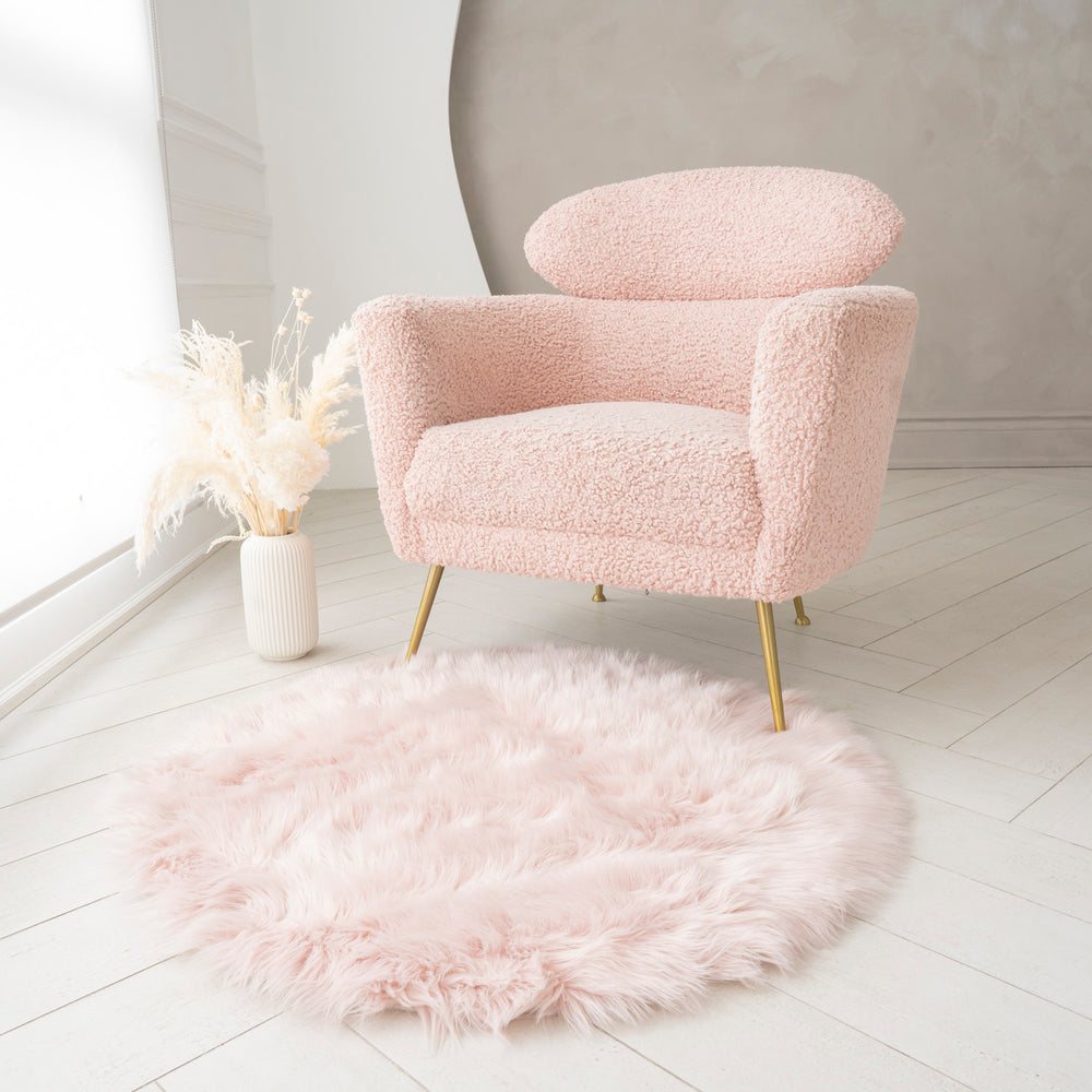 Round Faux Fur Rug | 3x3ft 5x5ft