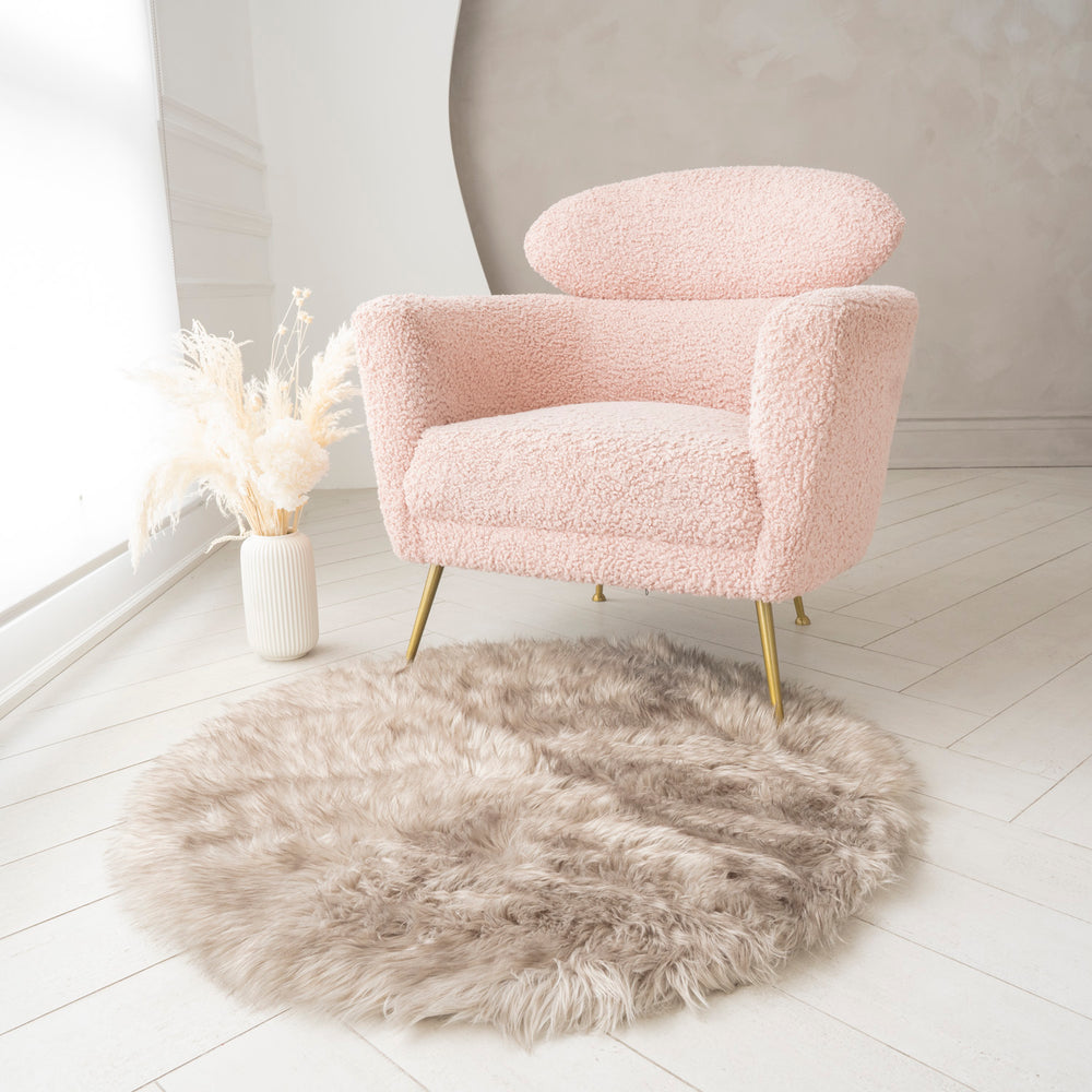Round Faux Fur Rug | 3x3ft 5x5ft