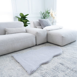 Pelt Shape Faux Rabbit Fur Rug | 29x42"