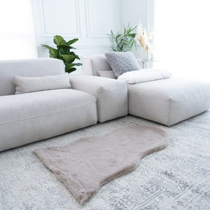 Pelt Shape Faux Rabbit Fur Rug | 29x42"