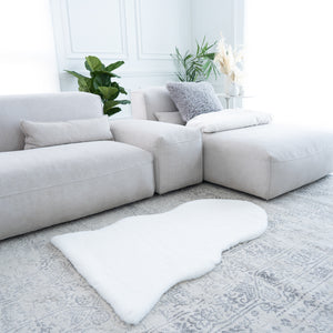 Pelt Shape Faux Rabbit Fur Rug | 29x42"