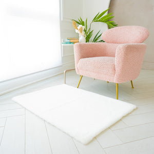 Rectangle Faux Rabbit Fur Rug | 29x42"