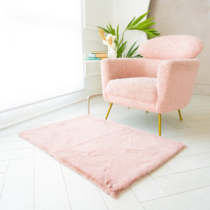 Rectangle Faux Rabbit Fur Rug | 29x42"