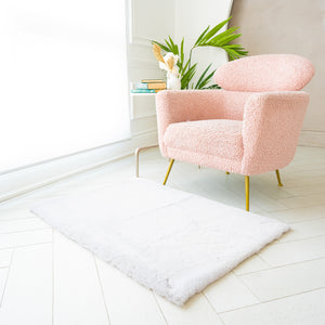 Rectangle Faux Rabbit Fur Rug | 29x42"