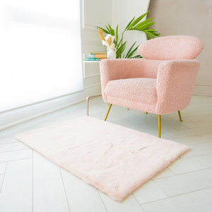 Rectangle Faux Rabbit Fur Rug | 29x42"