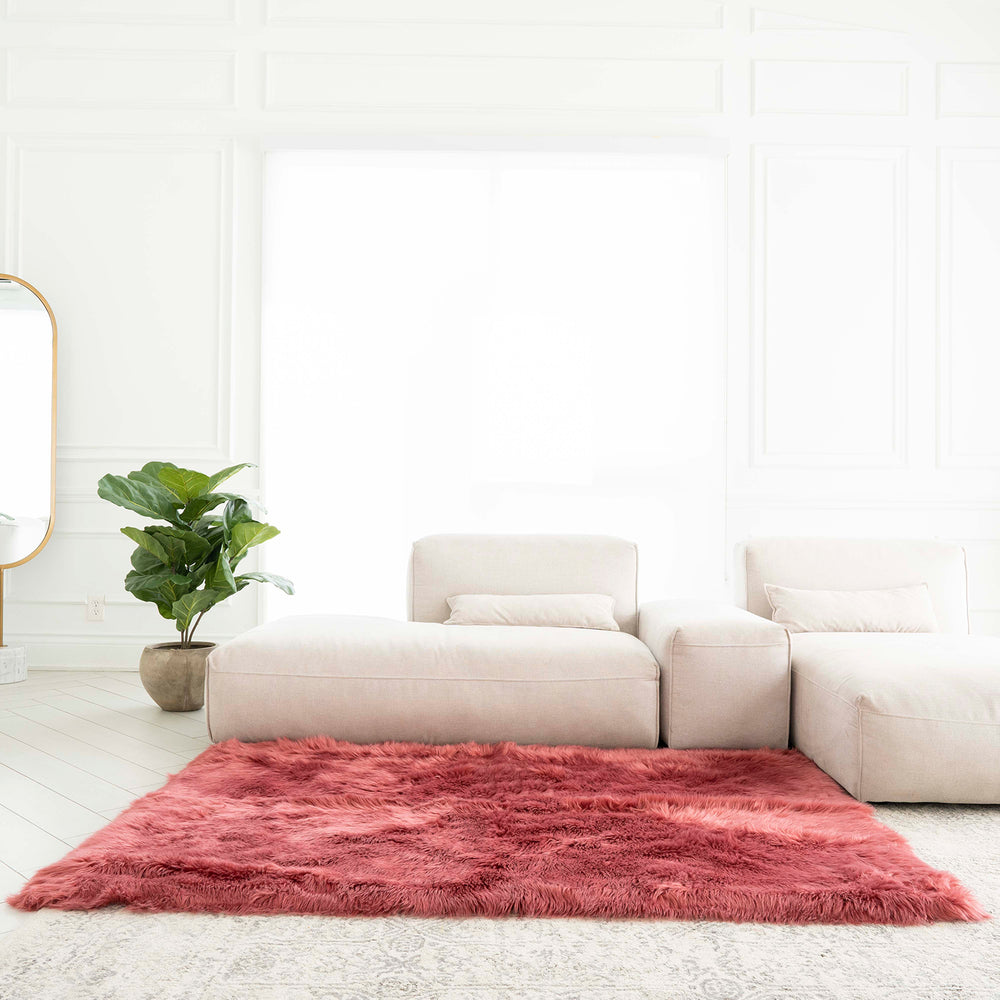 Rectangle Faux Fur Rug | 4x6ft