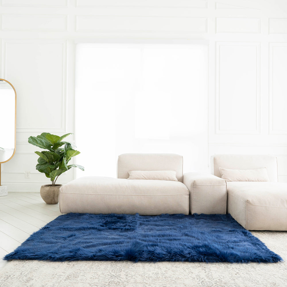 Rectangle Faux Fur Rug | 4x6ft