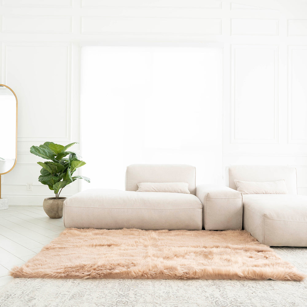 Rectangle Faux Fur Rug | 4x6ft