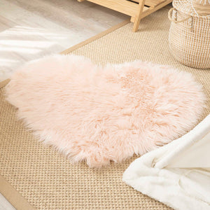 Heart Shape Faux Fur Rug