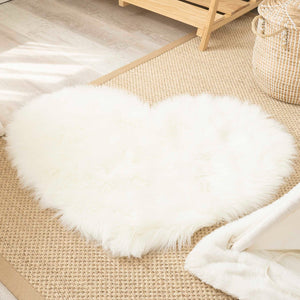 Heart Shape Faux Fur Rug