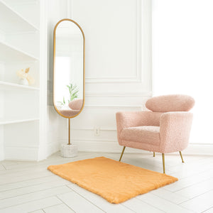 Rectangle Faux Rabbit Fur Rug | 29x42"